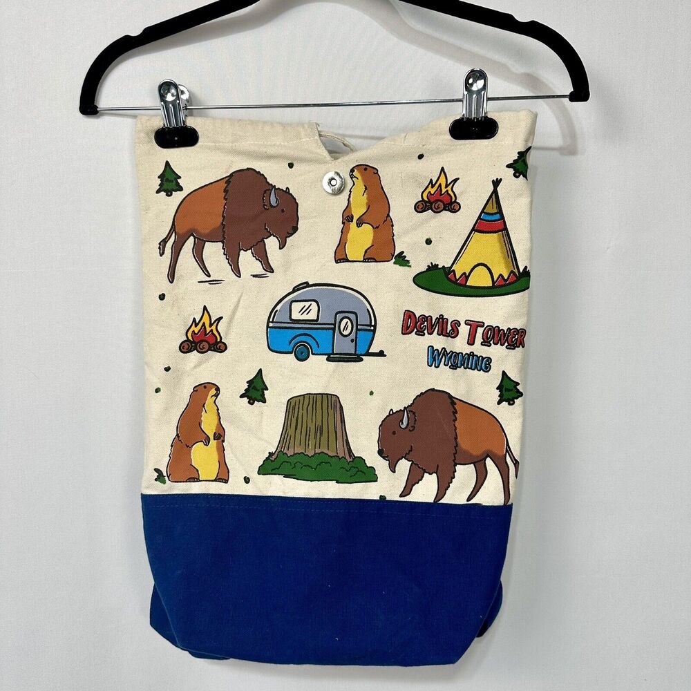 Devils Tower National Monument Wyoming Cloth Drawstring Backpack